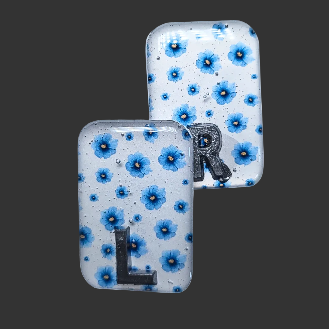 blue flower x ray markers for radiographers and x ray techs