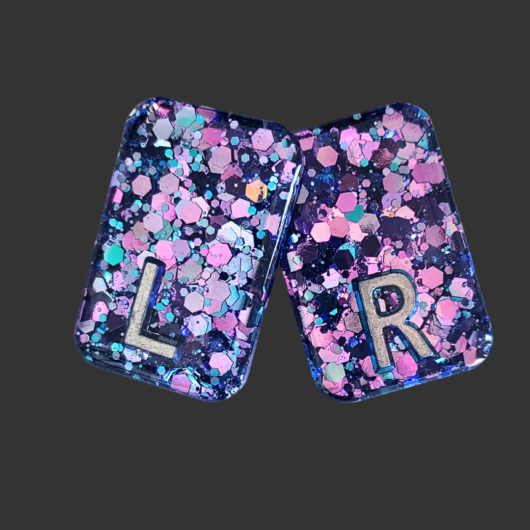 purple glitter x ray markers for radiographers and x ray techs