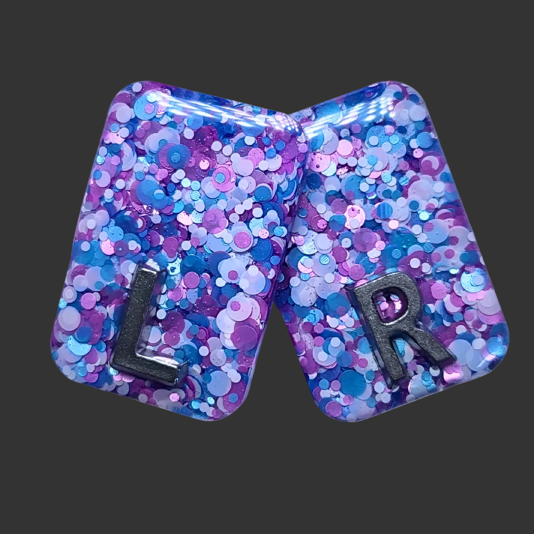 purple glitter x ray markers for radiographers and x ray techs