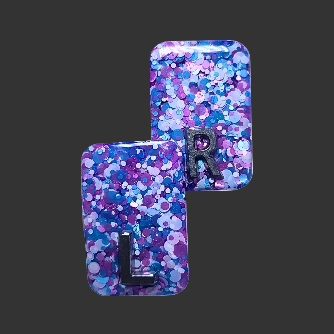 purple glitter x ray markers for radiographers and x ray techs