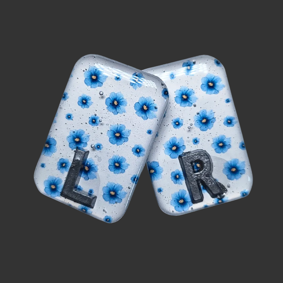 blue flower x ray markers for radiographers and x ray techs