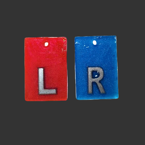 Plain blue and red X-ray markers for radiographers and x ray techs