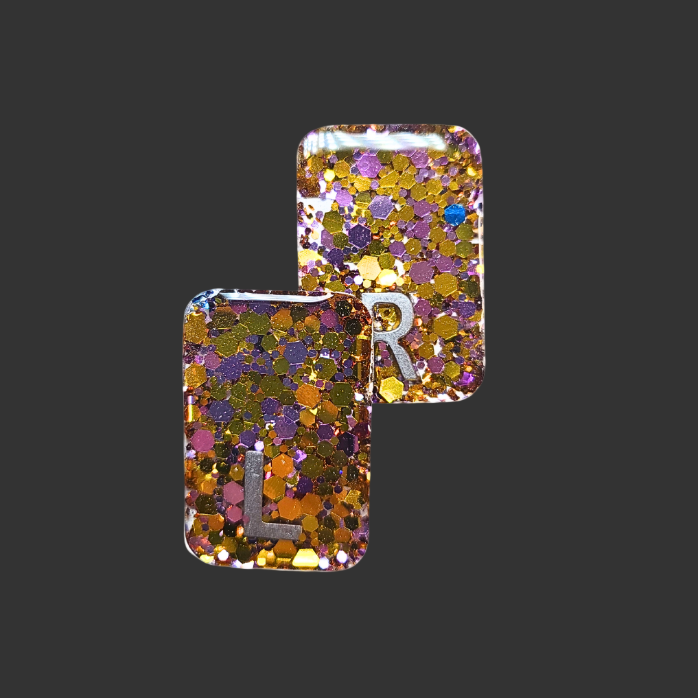 Pink, and gold chunky glitter X-ray markers with custom initials option. for radiographers