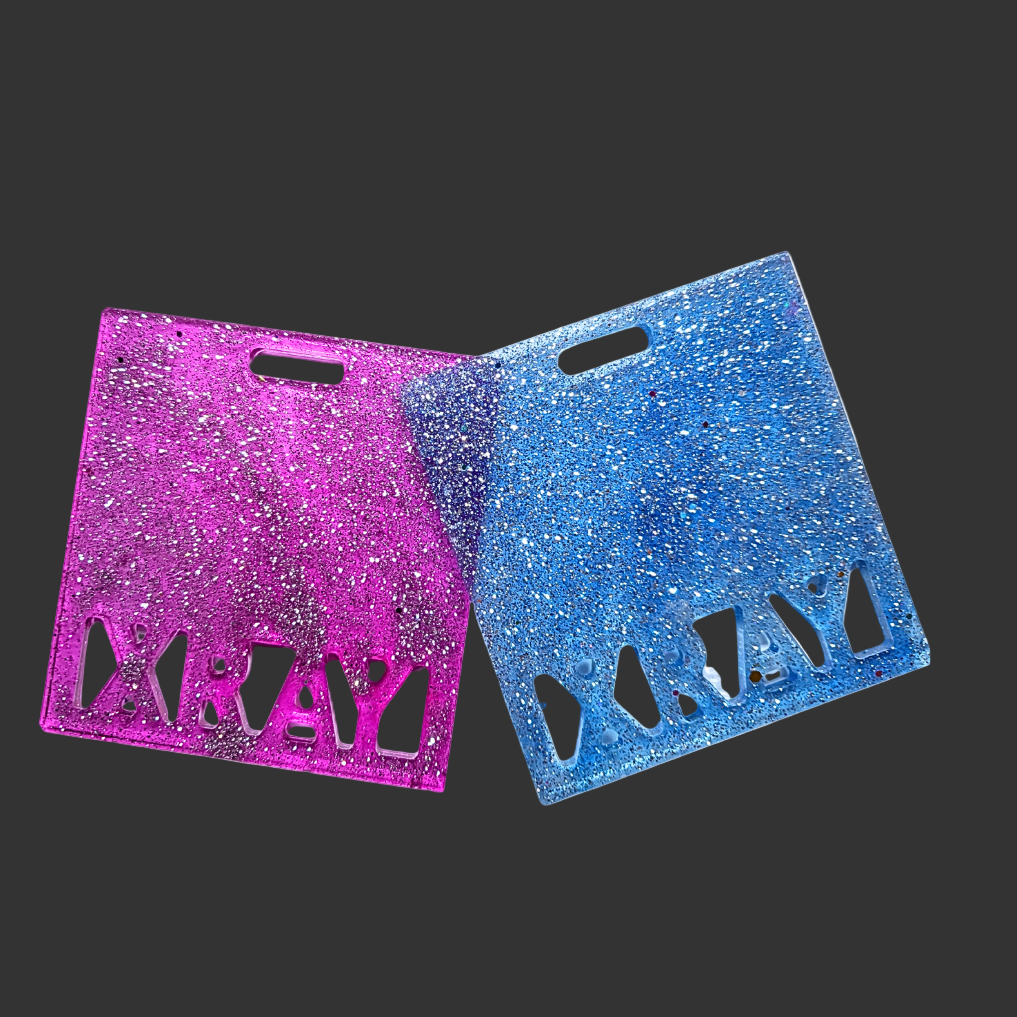 Customizable badge buddy for attaching X-ray markers in plain or glitter finish. for radiographers and x ray techs