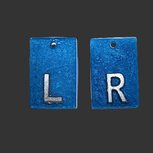 plain Blue x ray markers made by x ray vision uk for radiographers and x ray techs