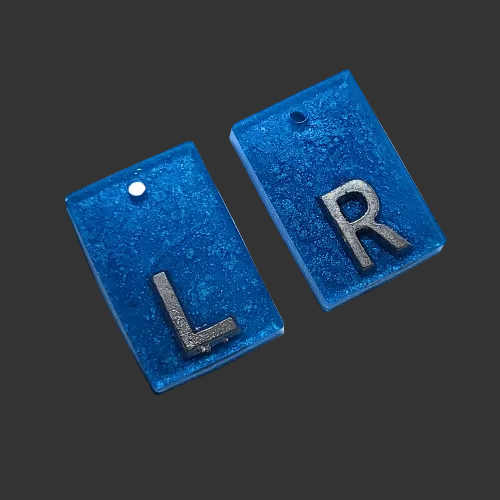 plain Blue x ray markers made by x ray vision uk for radiographers and x ray techs