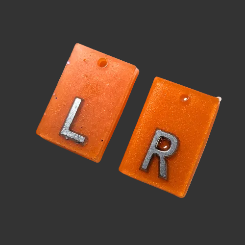 plain orange x ray markers made by x ray vision uk for radiographers and x ray techs