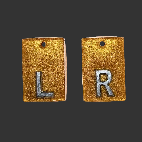 plain gold x ray markers made by x ray vision uk for radiographers and x ray techs