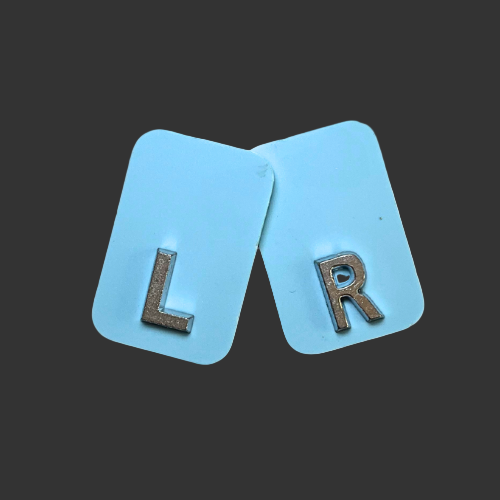 x ray markers that are pastel blue, these are for radiographers and x ray techs
