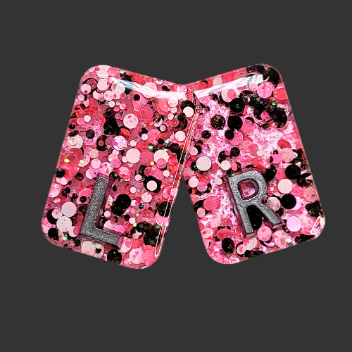 pink matte glitter x ray markers for radiographers and x ray techs