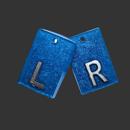 plain Blue x ray markers made by x ray vision uk for radiographers and x ray techs