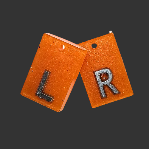 plain orange x ray markers made by x ray vision uk for radiographers and x ray techs