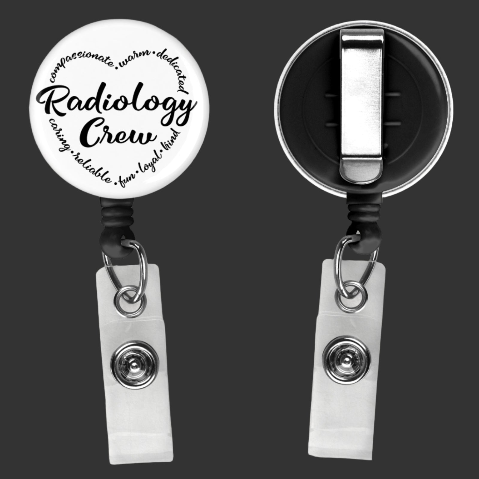 radiology crew badge reel for radiographers and x ray tech
