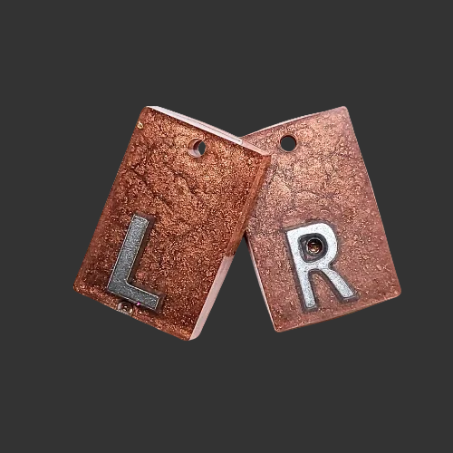 plain rose gold x ray markers made by x ray vision uk for radiographers and x ray techs