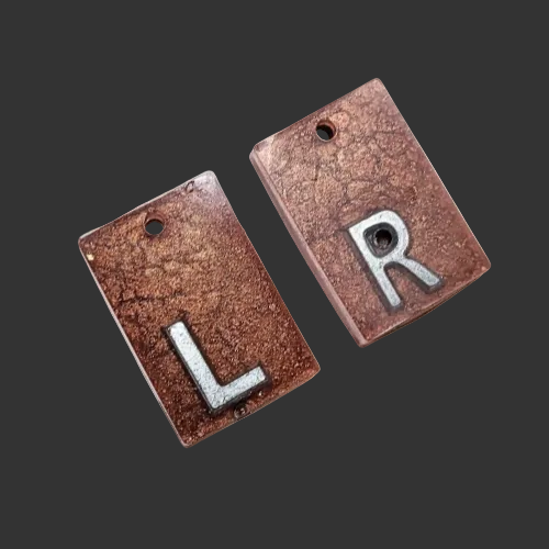 plain rose gold x ray markers made by x ray vision uk for radiographers and x ray techs