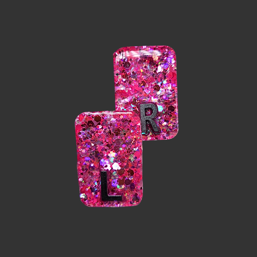 Customizable pink, glitter x ray markers for radiographers and x ray techs