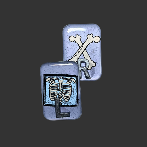 x ray markers in a thorax and bone design made by x ray vision for radiographers and x ray techs