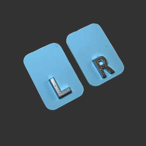 pastel blue x ray markers for radiographers and x ray techs