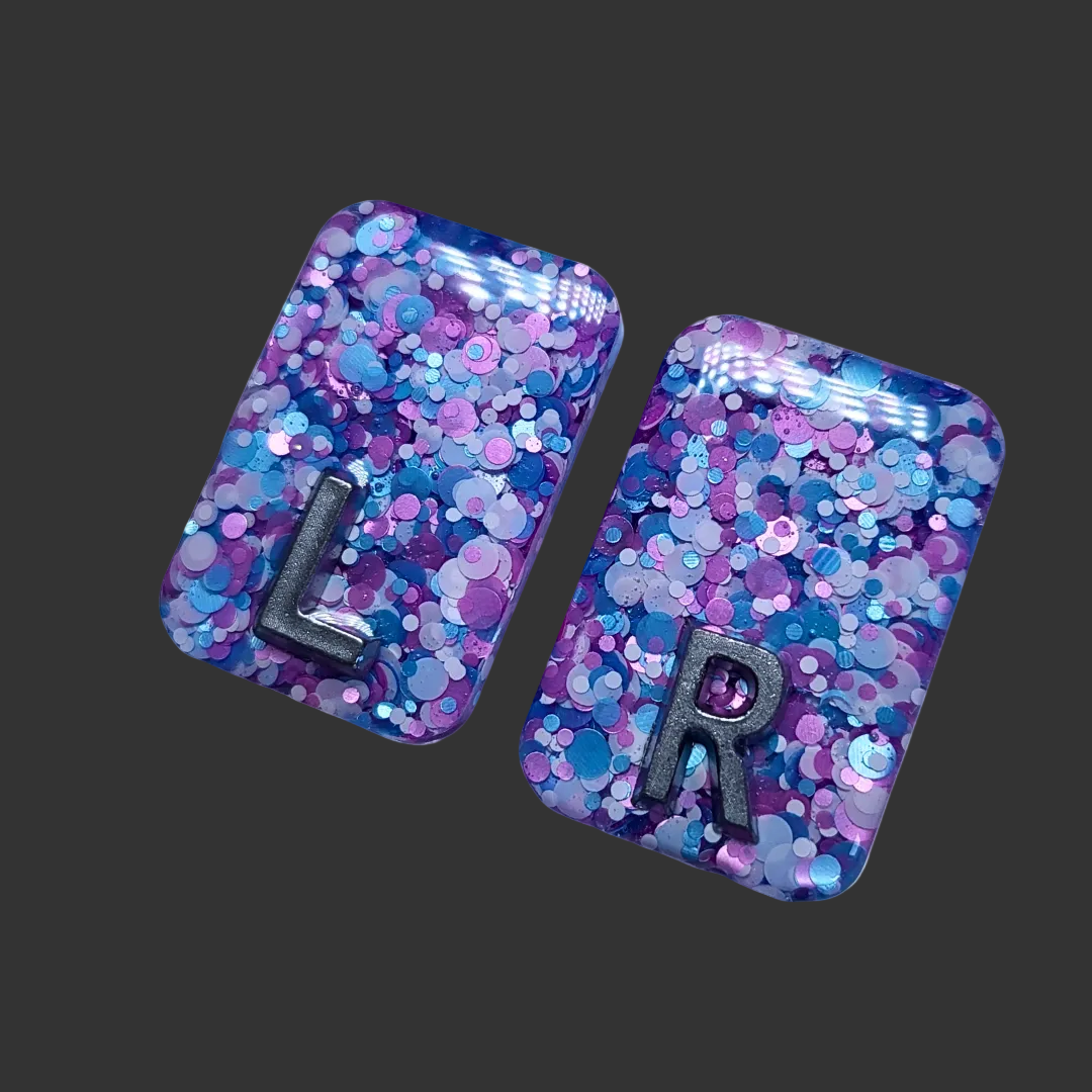 purple  glitter x ray markers for radiographers and x ray techs 