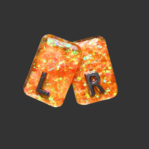 X Ray markers orange glitter
