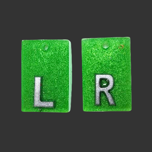 Green X-ray markers for radiographers and x ray techs