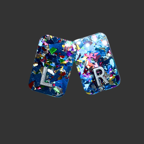 blue chunky acrylic x ray markers for radiographers and x ray techs