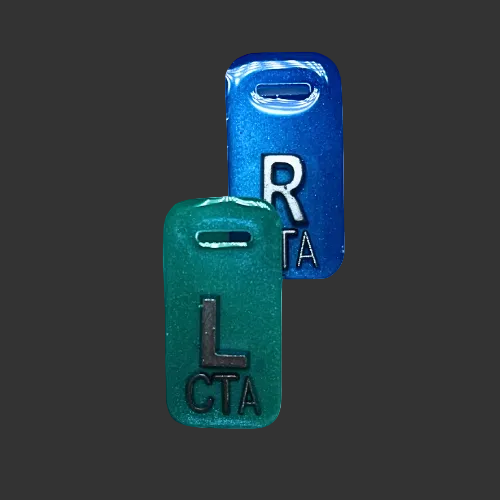 green and blue x ray markers for radiographers and x ray techs 