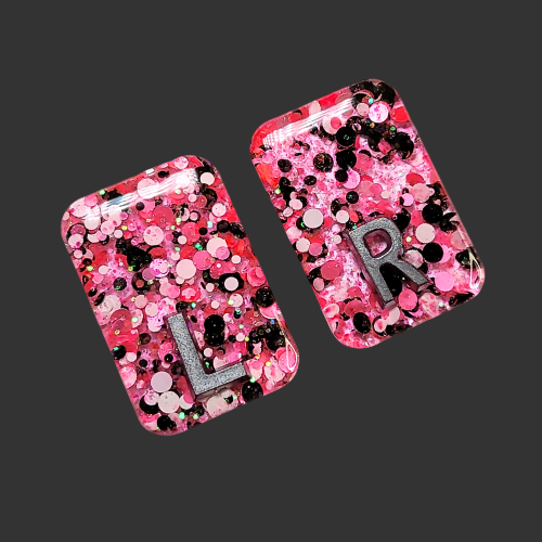 pink matte glitter x ray markers for radiographers and x ray techs 