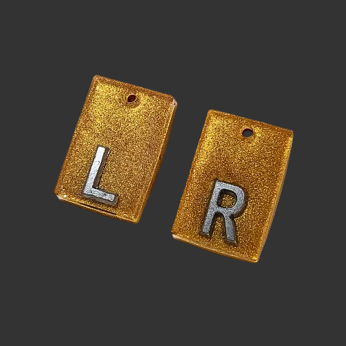 plain gold x ray markers made by x ray vision uk for radiographers and x ray techs 