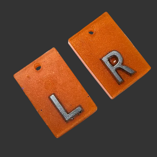 plain orange x ray markers made by x ray vision uk for radiographers and x ray techs 