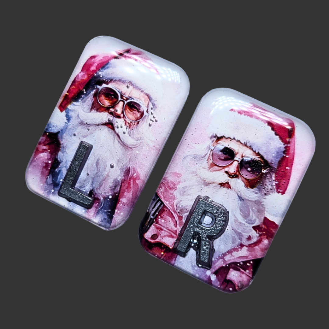 Santa-themed X-ray markers for radiology, festive red and white design, ideal for radiographers and X-ray techs during the holiday season